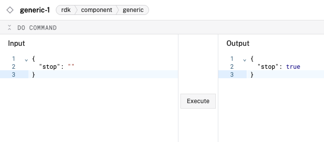 The generic component in the test panel.