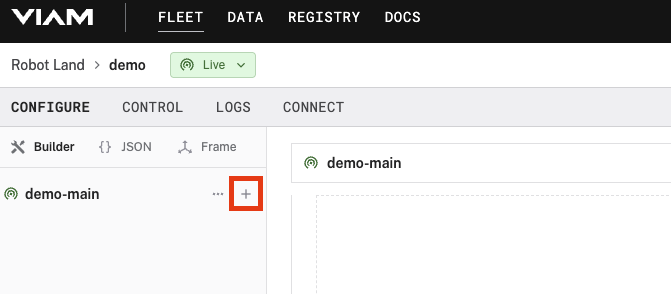 Create a resource button in the Viam app.
